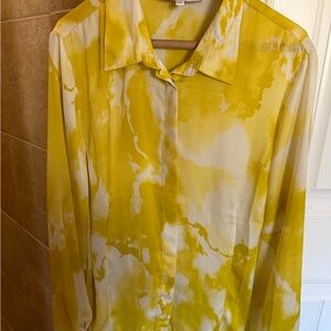 G by Giuliana Yellow and White Blouse